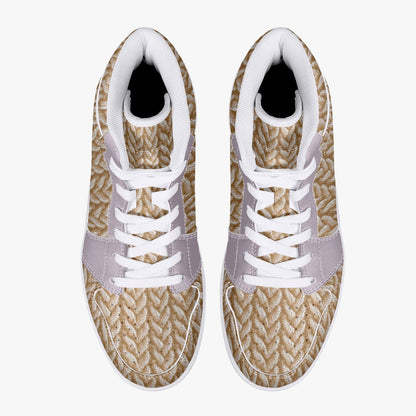 Lilac Luxe Knitted - High-Top Leather Sneakers (Women)