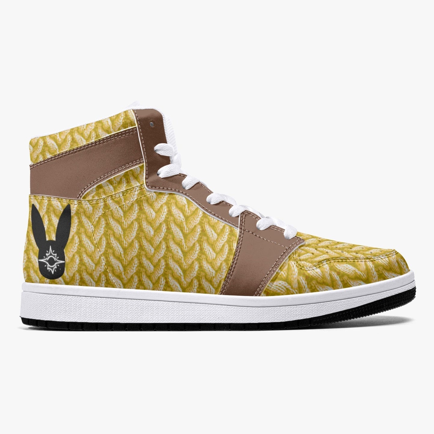 Sunny Acorn Knitted - High-Top Leather Sneakers (Women)