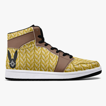 Sunny Acorn Knitted - High-Top Leather Sneakers (Women)