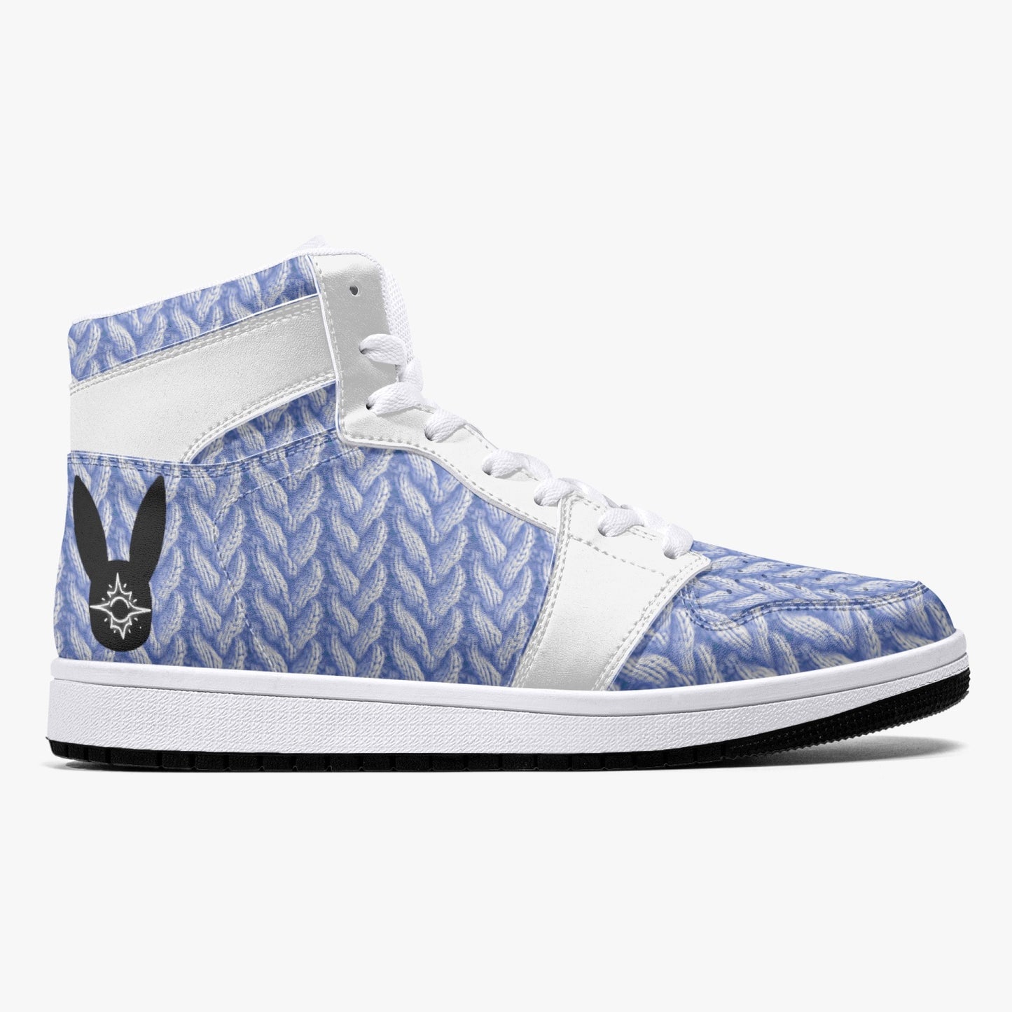 Azure Frost Knitted - High-Top Leather Sneakers (Men)