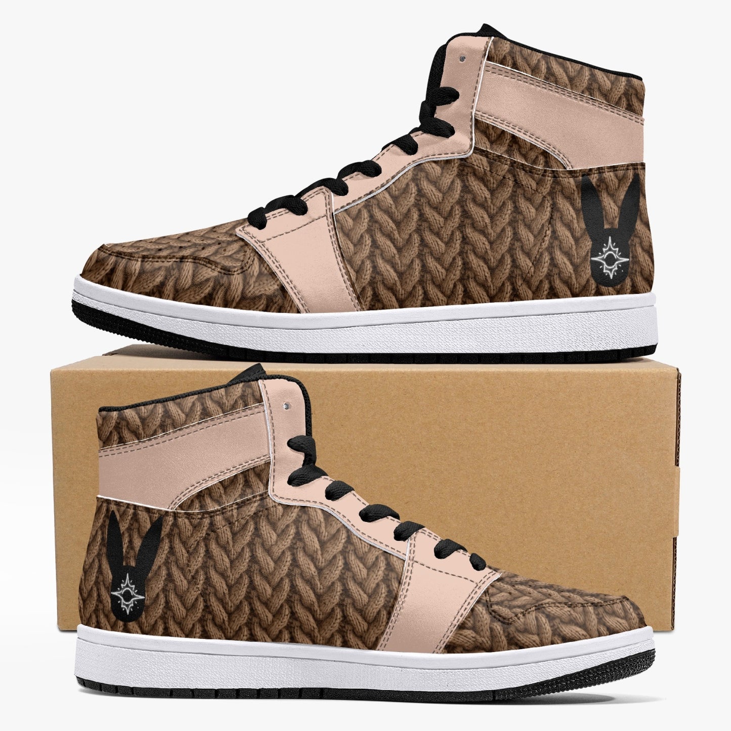 Driftwood Knitted - High-Top Leather Sneakers (Men)