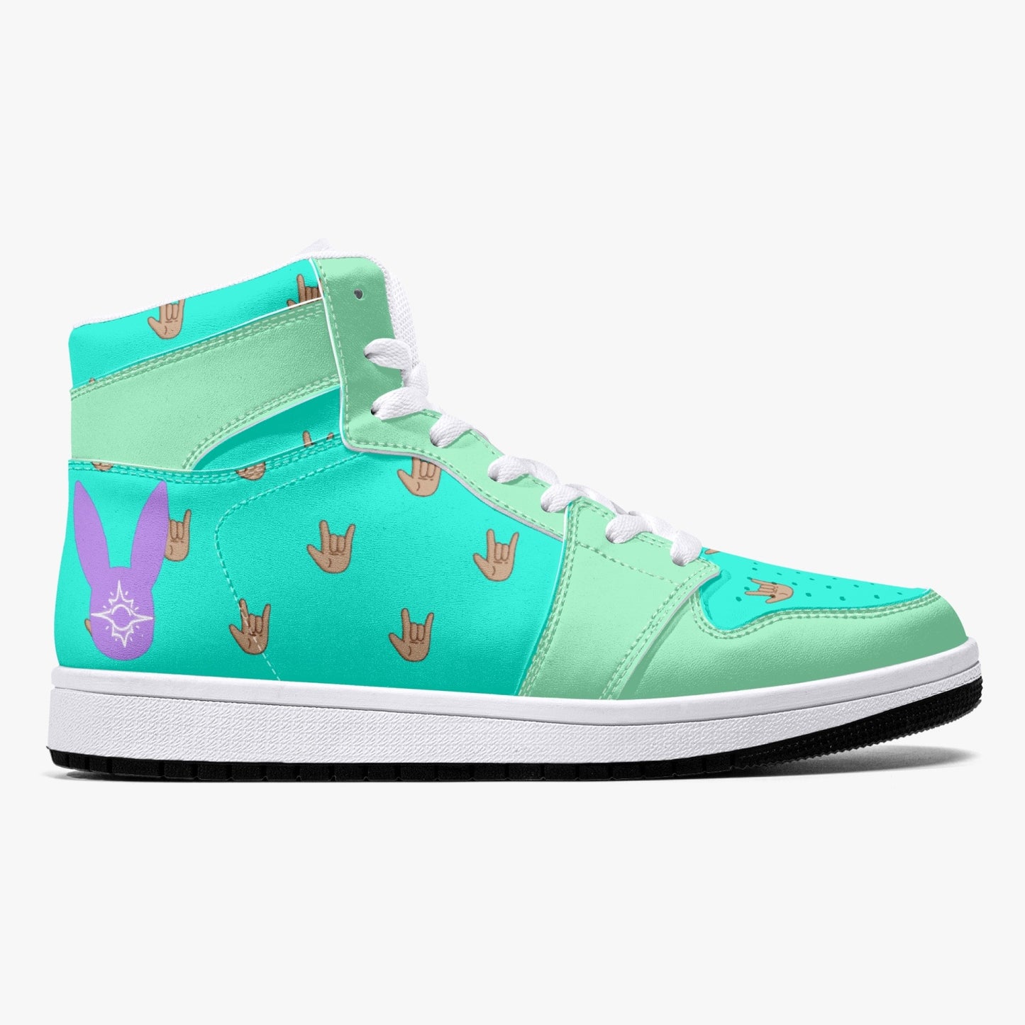 Mint Bubblegum - High-Top Leather Sneakers (Women)