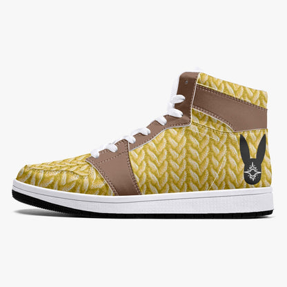 Sunny Acorn Knitted - High-Top Leather Sneakers (Women)