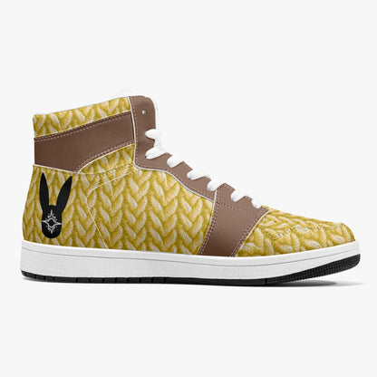 Sunny Acorn Knitted - High-Top Leather Sneakers (Women)