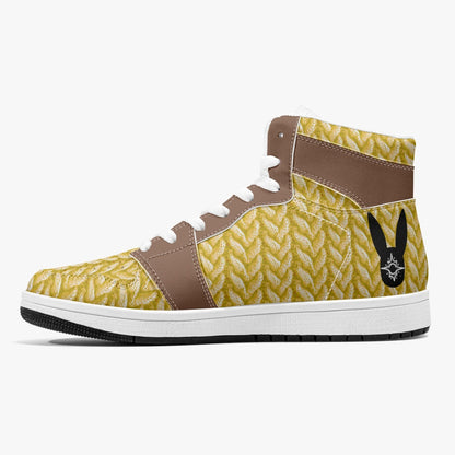 Sunny Acorn Knitted - High-Top Leather Sneakers (Women)