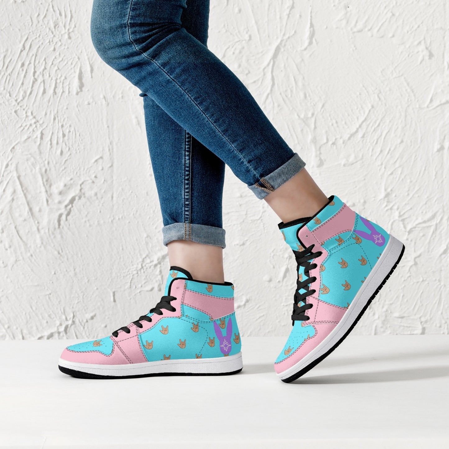 Non-Binary - High-Top Leather Sneakers (Women)