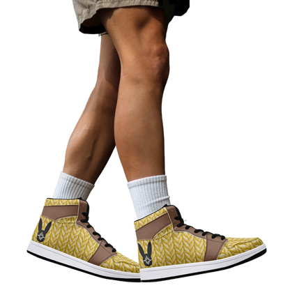 Sunny Acorn Knitted - High-Top Leather Sneakers (Men)