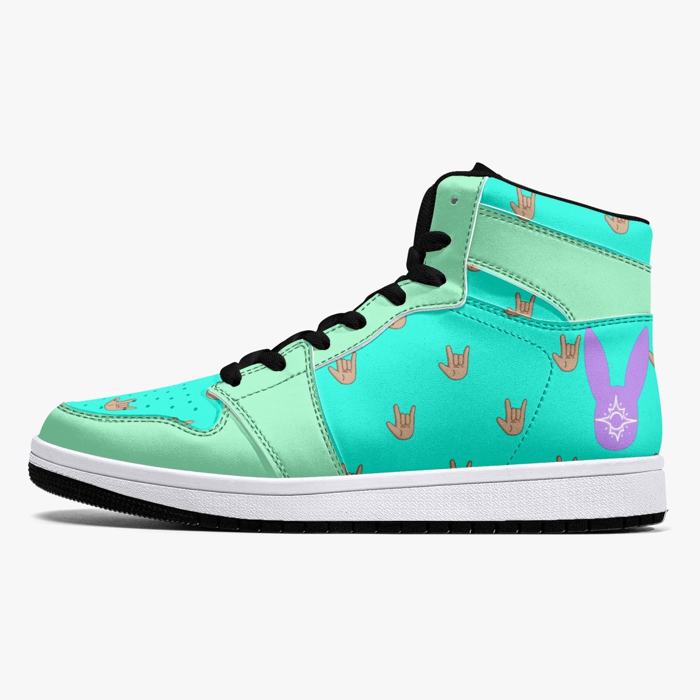 Mint Bubblegum - High-Top Leather Sneakers (Women)