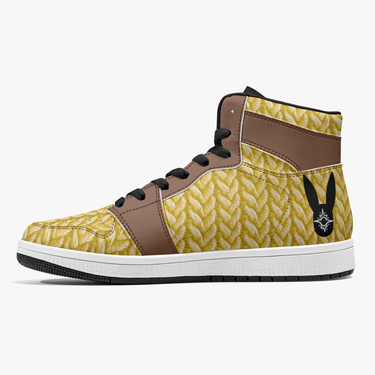 Sunny Acorn Knitted - High-Top Leather Sneakers (Women)