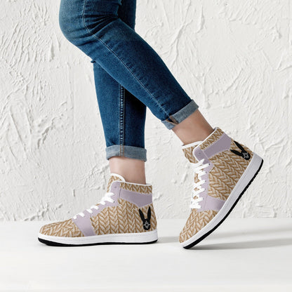 Lilac Luxe Knitted - High-Top Leather Sneakers (Women)