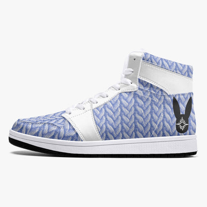 Azure Frost Knitted - High-Top Leather Sneakers (Men)