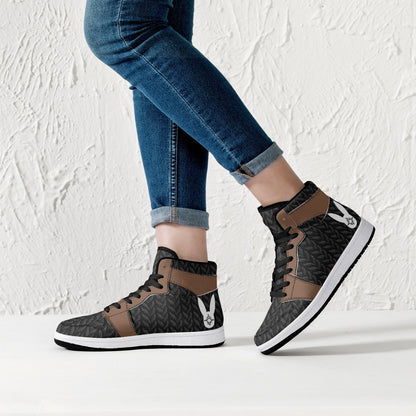 Ebony Knitted - High-Top Leather Sneakers (Women)