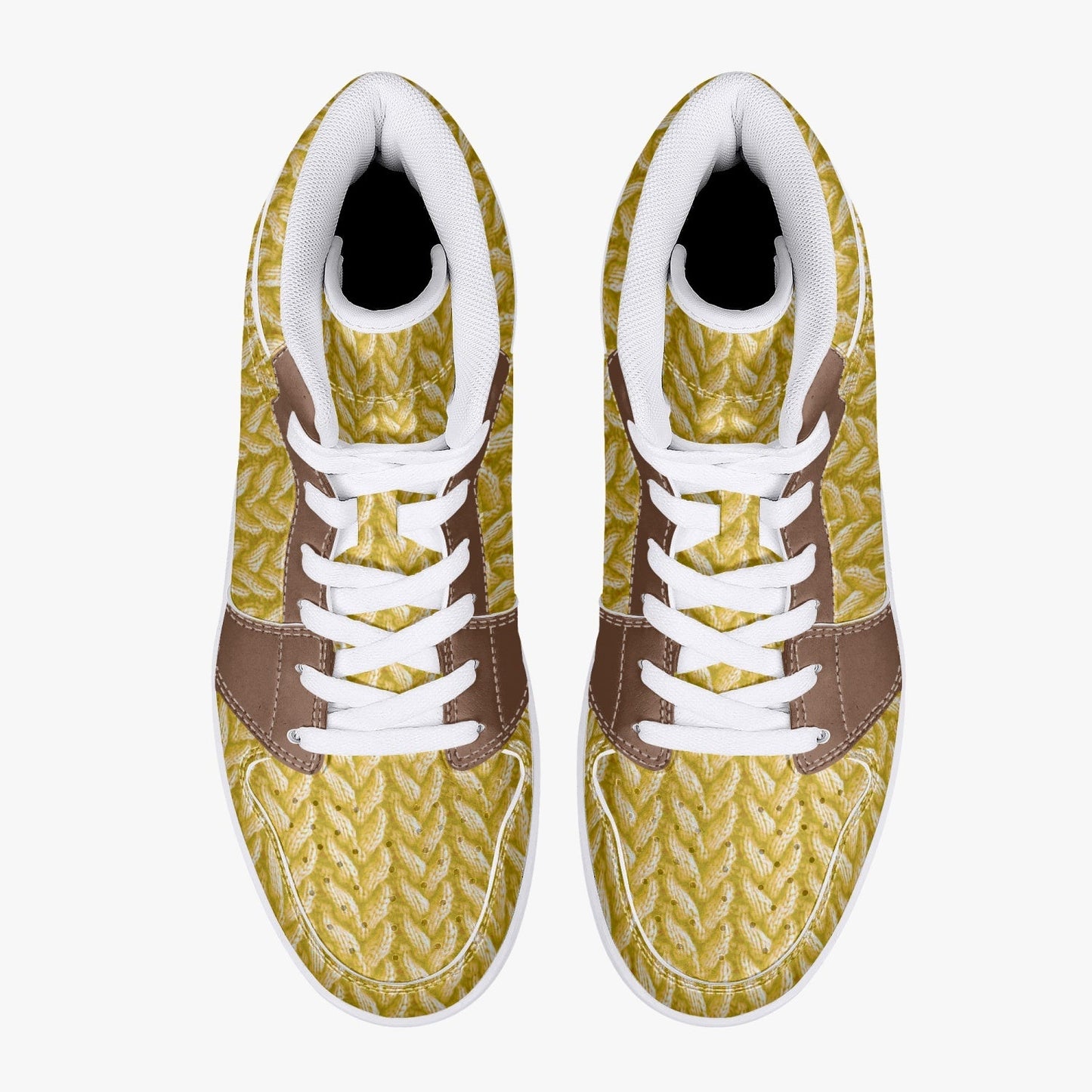 Sunny Acorn Knitted - High-Top Leather Sneakers (Women)