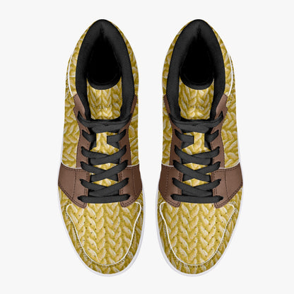 Sunny Acorn Knitted - High-Top Leather Sneakers (Men)