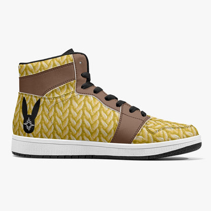 Sunny Acorn Knitted - High-Top Leather Sneakers (Women)