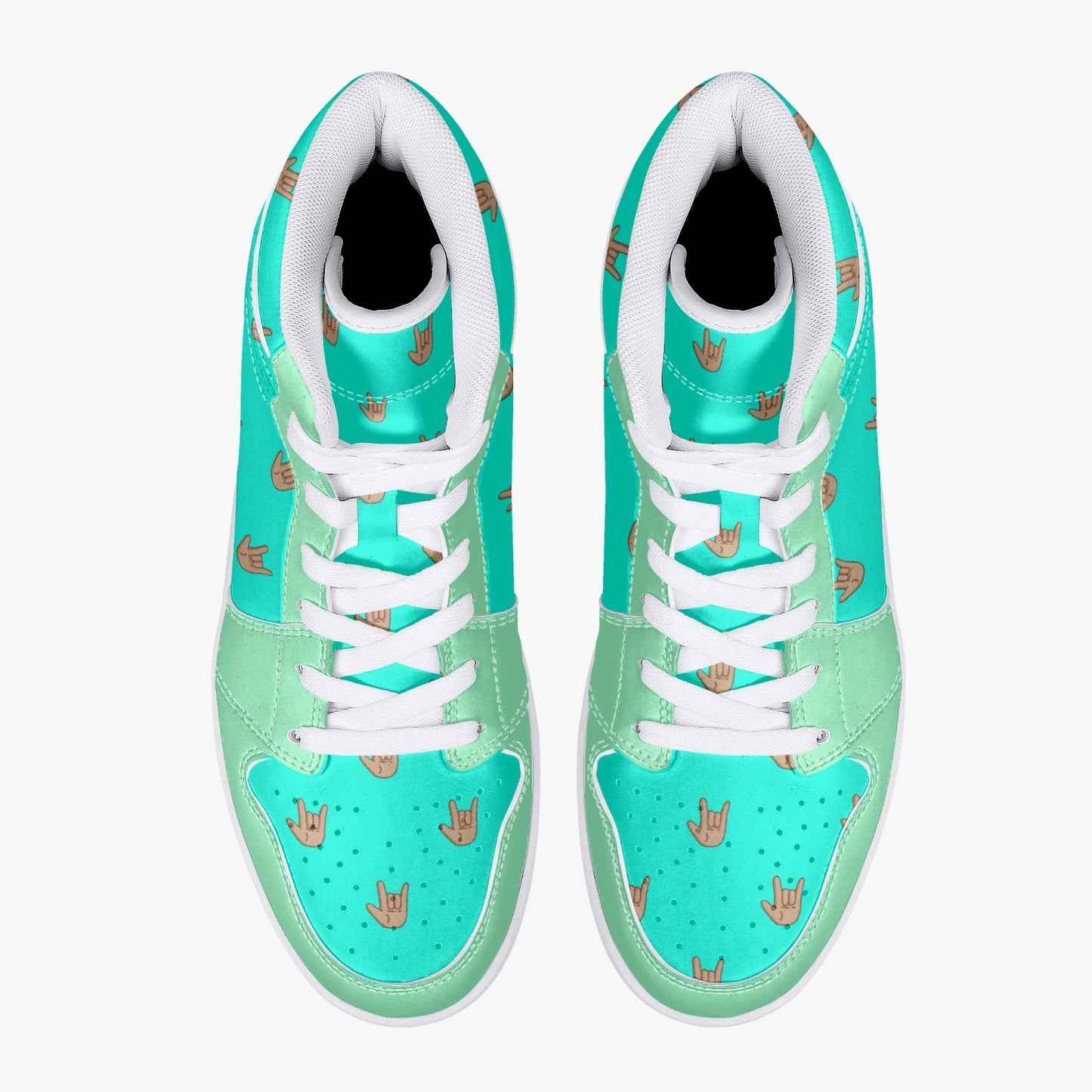 Mint Bubblegum - High-Top Leather Sneakers (Women)