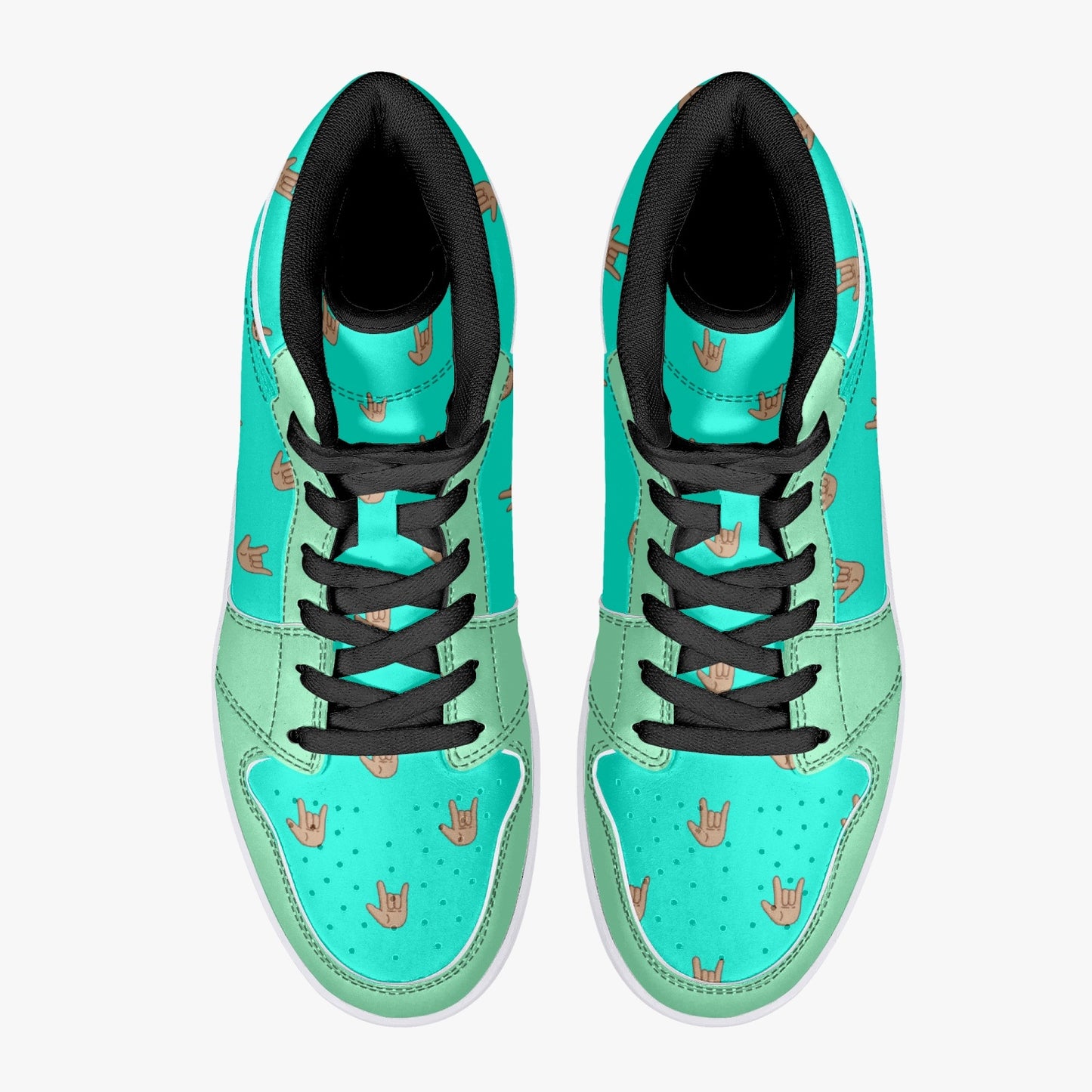 Mint Bubblegum - High-Top Leather Sneakers (Women)