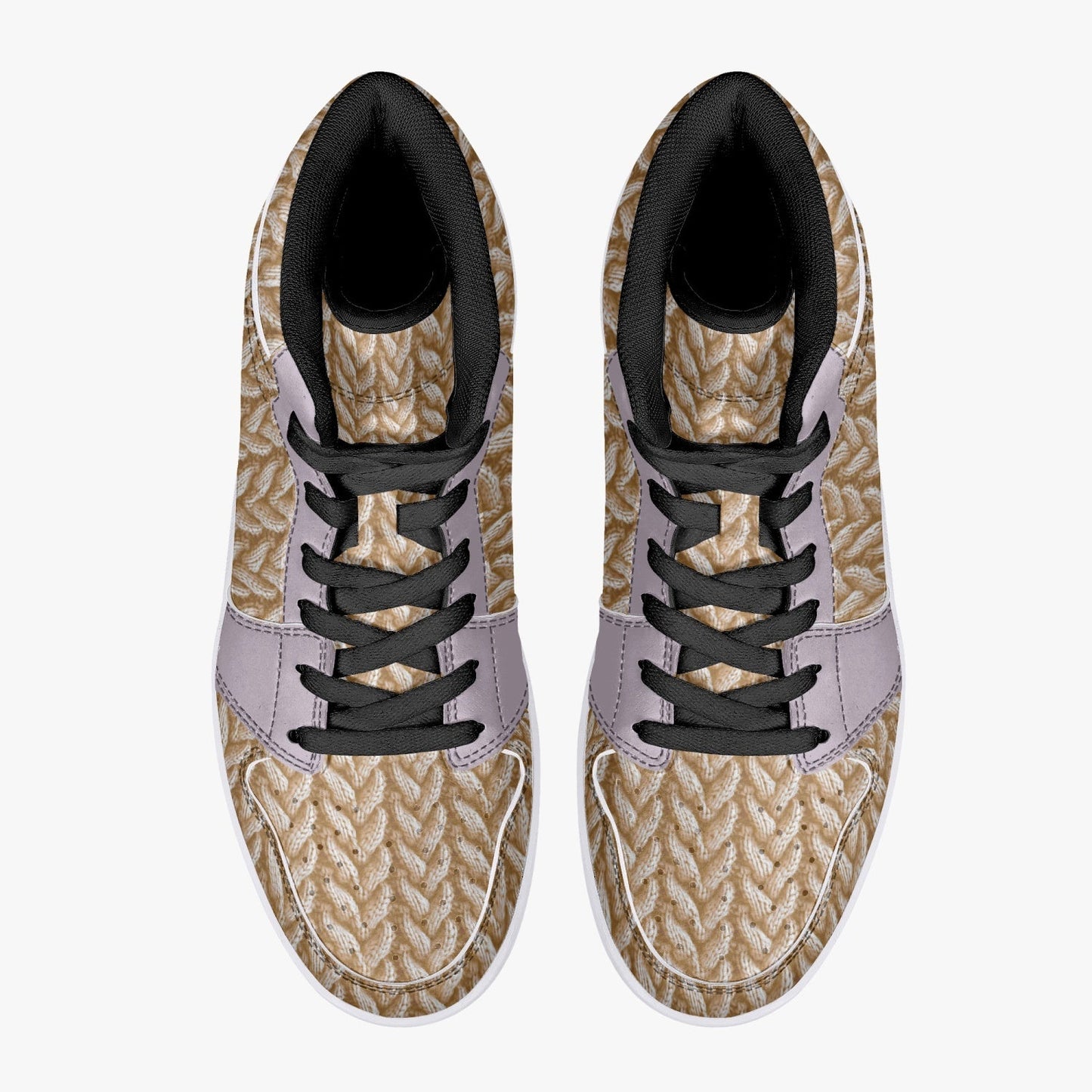 Lilac Luxe Knitted - High-Top Leather Sneakers (Women)