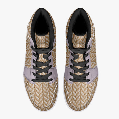 Lilac Luxe Knitted - High-Top Leather Sneakers (Women)