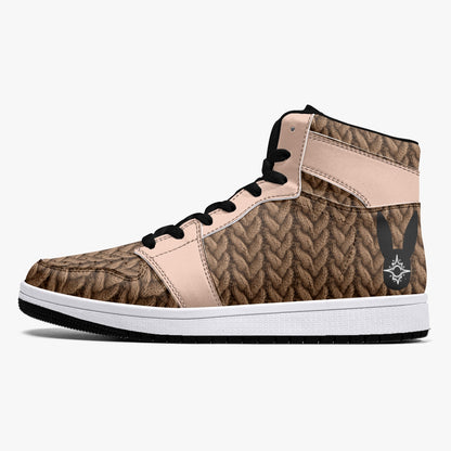 Driftwood Knitted - High-Top Leather Sneakers (Men)