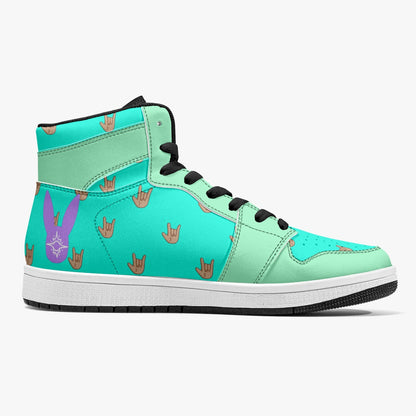 Mint Bubblegum - High-Top Leather Sneakers (Women)