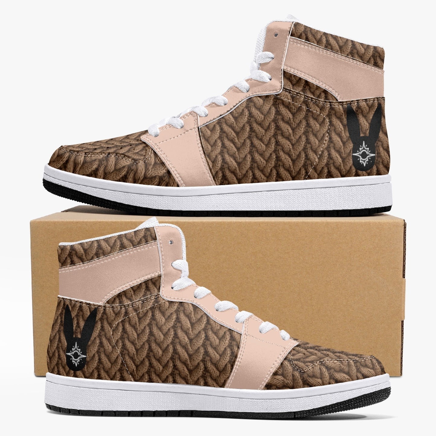 Driftwood Knitted - High-Top Leather Sneakers (Men)